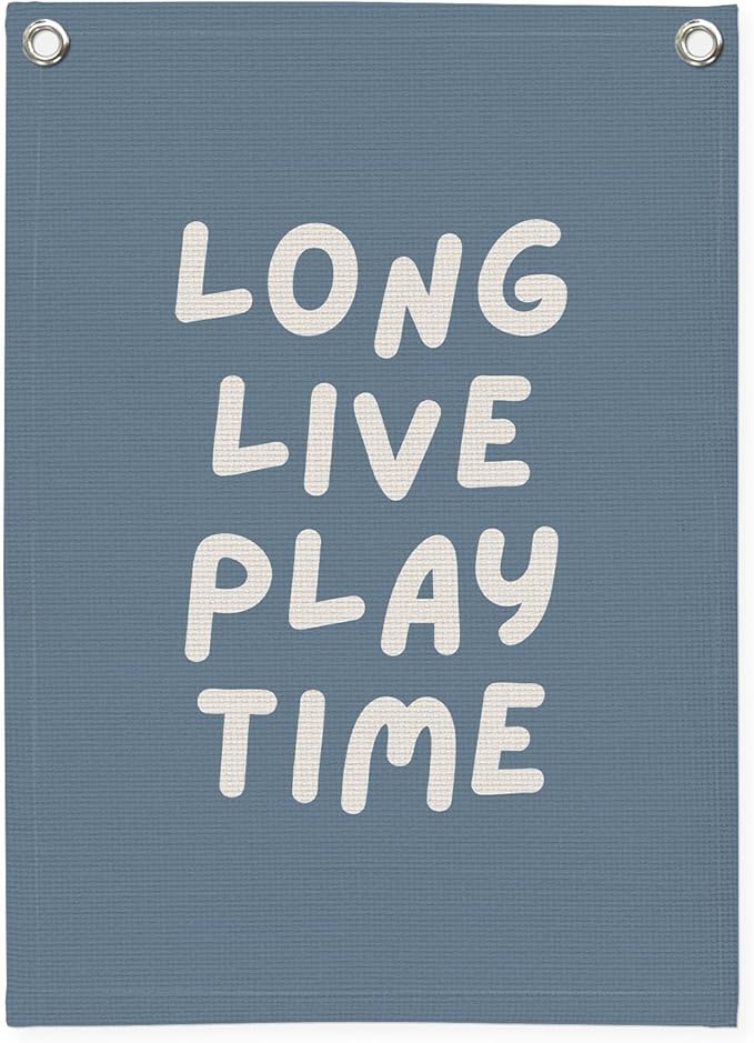 Playroom Wall Decor,Navy Blue Play Room Canvas Banner,Kids Boy Decor Hanging Banner for Nursery,Toddler,Playroom18x25 Inch