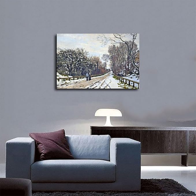 40+ Monet Famous Print Posters The Road to The Farm of Saint-Simeon by Claude Monet Impressionism Canvas Poster Bedroom Decor Print Sports Landscape Office Room Decor Gift Unframe 12×18inch(30×45cm)