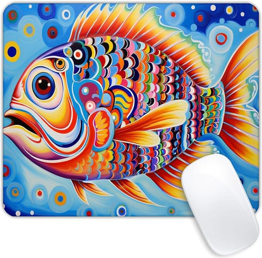 Square Mouse Pad Marine Art Spiny Dolphin,Gaming Mouse Pads for Desk,Soft Computer Waterproof Non-Slip Mouse Mat