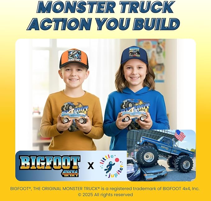 DIY Bigfoot 1 Monster Truck Wooden Kit w/Stickers (Small 5")- Officially Licensed Kids Building Kit - Wood Building Kits for Kids & Stem Toys for Ages 5-8 Years - Arts & Crafts Kits for Children
