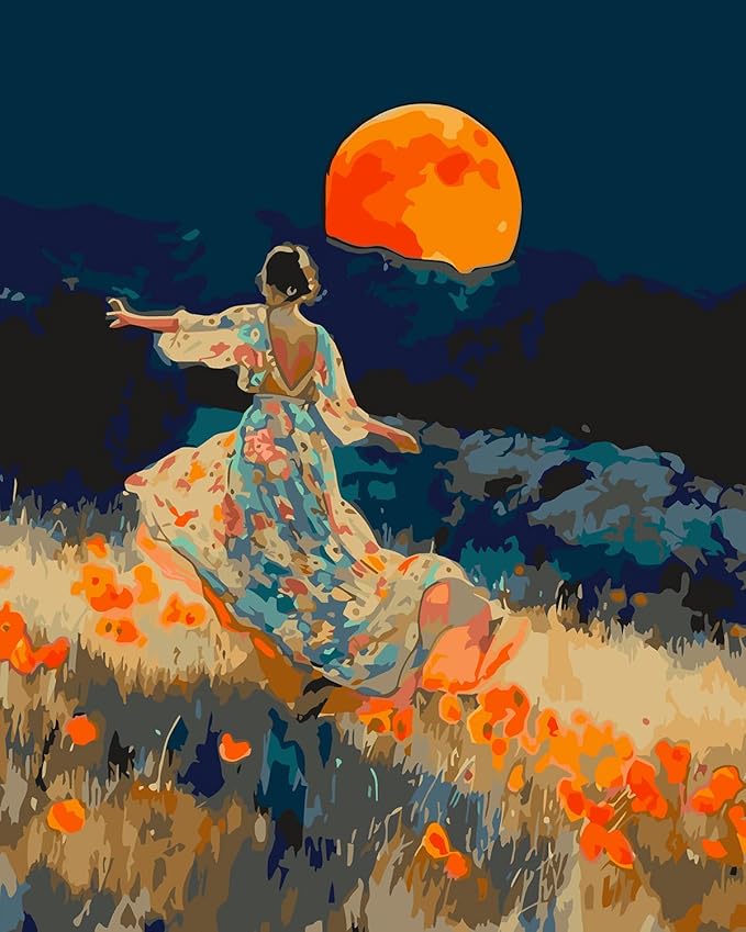 CHWGLFGG Paint by Numbers Kit for Adults Beginner, Woman Dancing Adult Paint by Number Kits on Canvas, DIY Acrylic Oil Easy Painting by Numbers for Home Wall Decor 16X20 inch (Without Frame)