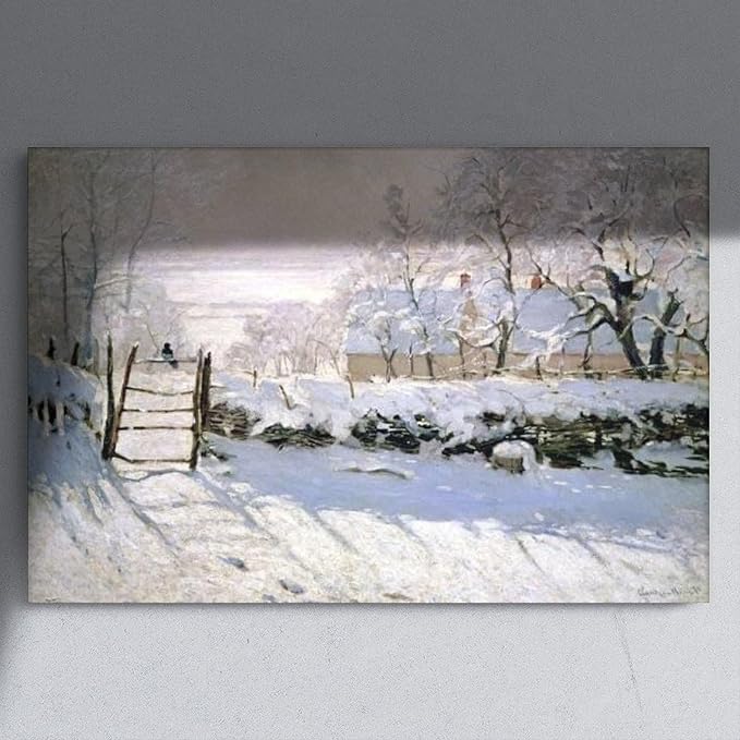 Claude Monet - The Magpie Canvas Posters Print Wall Art Bedroom Office Room Decor Gift Unframe 12x18inch(30x45cm)