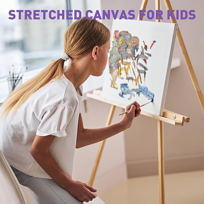 ESRICH 10x10 Stretched Canvas for Painting, 2 Pack Square Canvas for Painting Primed Acid-Free Framed Blank Canvas, Art Canvases for Beginners & Artists to Paint Oil, Acrylic, Pouring Painting.
