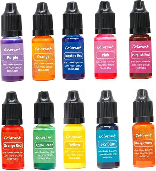 Wax Dye Candle Dye 10 Colors 10ml/Bottle Candle Colour Vivid Oil-Based Soap Highly Concentrate Colour for Making Supplies