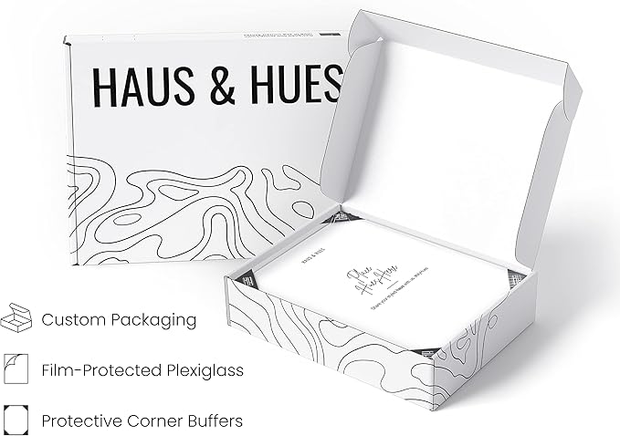 HAUS AND HUES 16x24 White Aluminum Poster Frame - Vertical & Horizontal Hanging, Shatterproof Plexiglass - Ideal for Home, Room, Office (16x24 in, White)