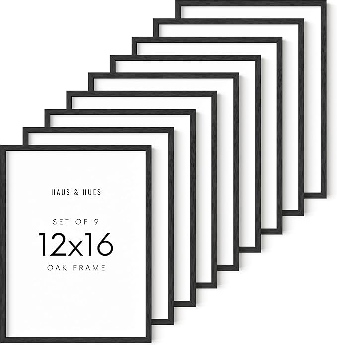 HAUS AND HUES Standalone Black Oak Frames Set of 9-12x16
