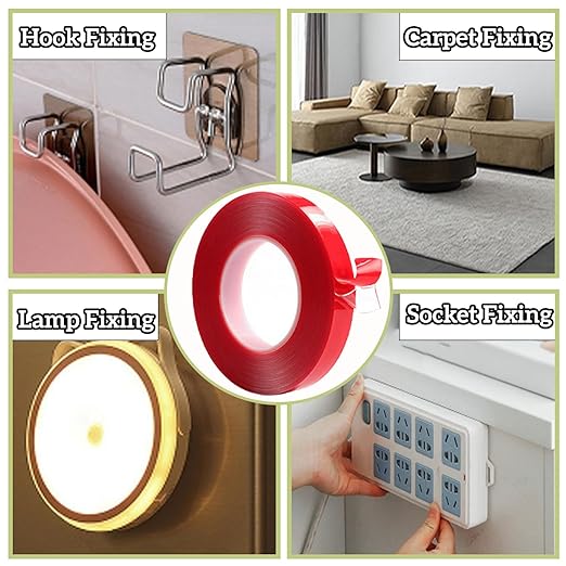 Acrylic Double Sided Tape Heavy Duty Mounting Tape 0.4"/1“ x 33 FT Resistente Clear Super Stick Tape with Acrylic High Tack Strong Adhesive for Outdoor Indoor