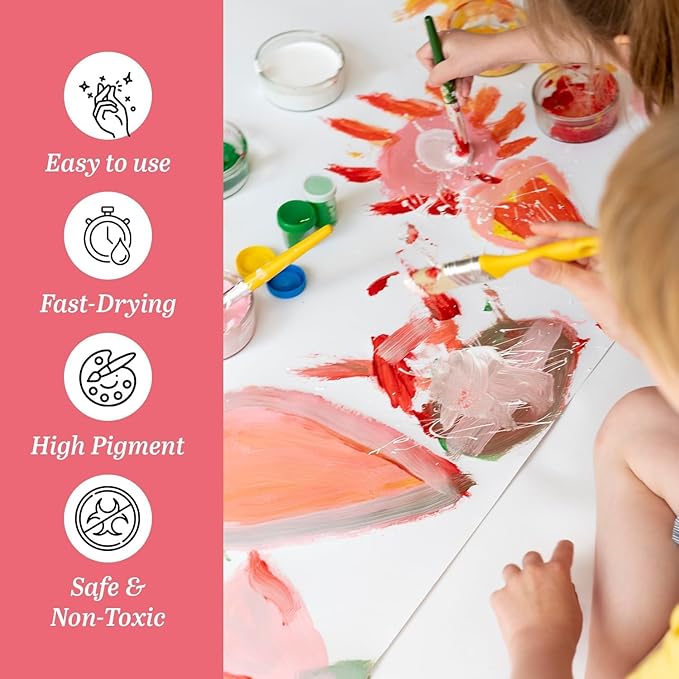 Acrylic Paint Set for Kids & Adults - Non Toxic Rich Pigments Artist Quality Great Color Jars Set for Professional Painting on Canvas, Wood, Fabric and More (24 Colors (0.8 Ounce Each)) MD-A11
