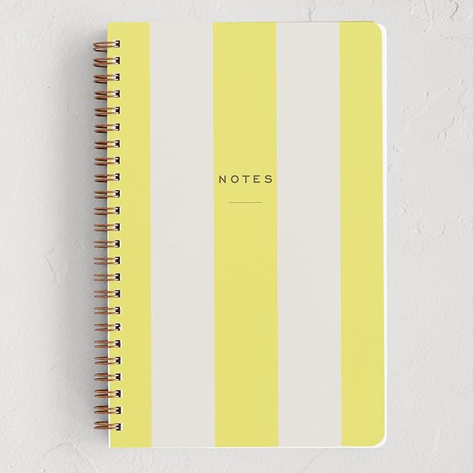 Minted Campania Notebook, Writing Journal for Notes & Journaling, Durable Paper Cover, Modern, Colorful & Simple Spiral Bound Journal Notebook with 160 Lined Pages, 5.5" x 8.5"