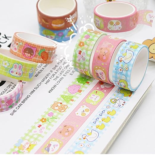 20 Rolls Cute Washi Tape Set Paper Tape Stickers Decorative Washi Tapes for DIY Crafts Handbook Materials Scrapbooking Projects