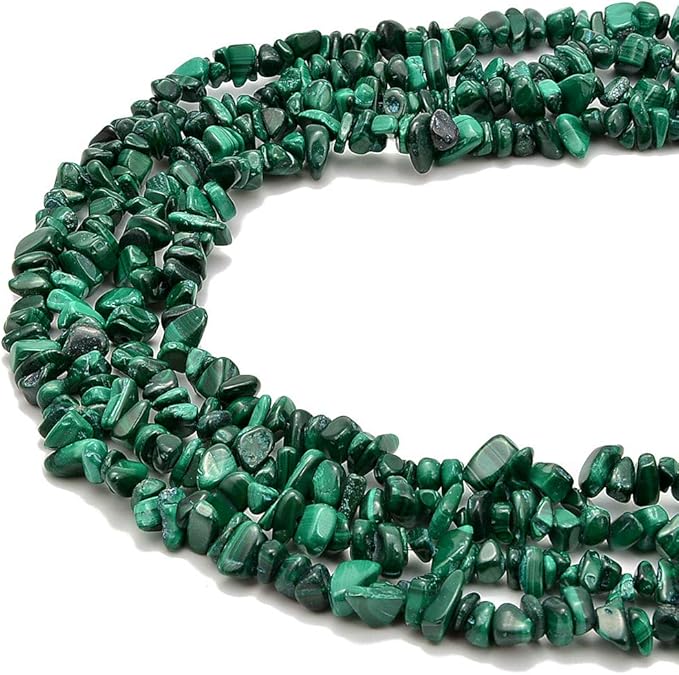Gemstone Chips Natural Malachite 3-5mm Healing Crystals Waist Bracelets Necklace Kit Irregular Stone DIY Crafts Design Jewelry Making Approxi 32 inch
