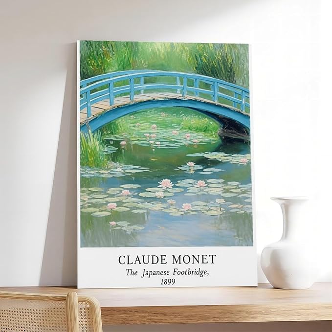 NBLKJHLFD Monet's Art Pond A Canvas Poster Wall Art Decor Print Picture Paintings for Living Room Bedroom Decoration 12×18inch(30×45cm) Unframe-style-6
