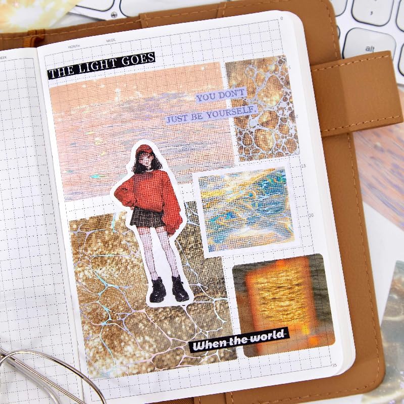 Alideco 120pcs Scrapbook Stickers Vintage Ripples and watermarks Scrapbooking Junk Journal Crafts Embelishment Decoration Stickers (liuguangboying) - Image 4