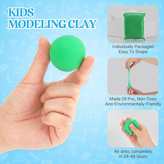 Air Dry Clay, 36 Packs Green Foam Clay, 19oz Soft Modeling Clay Super Light Weight Air Dry Clay Perfect for Arts Crafts