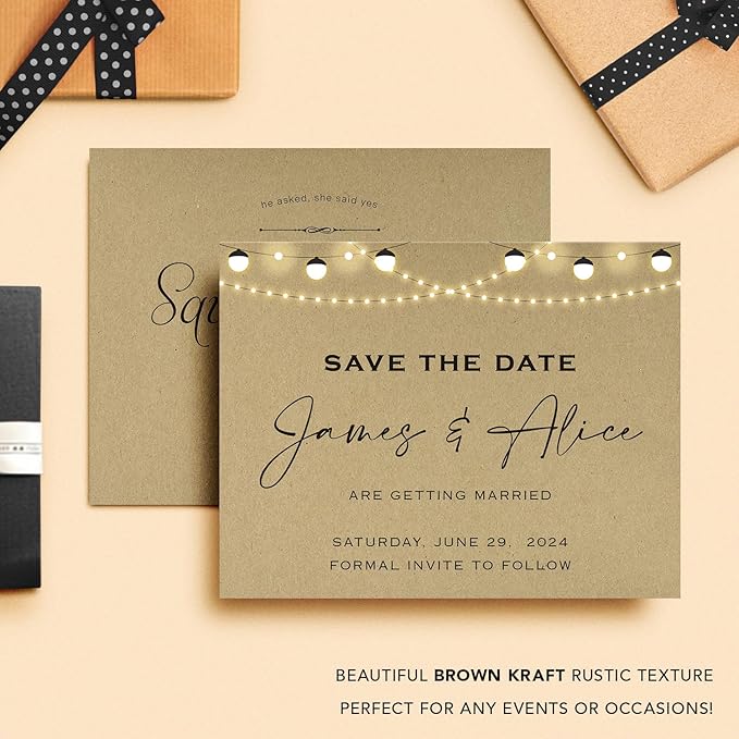 A2 Blank Grocer Brown Kraft Note Cards & Envelopes – Thick Flat Cards for Wedding and Birthday Invitations, Holiday Greetings, Postcards, All Occasions | 25 per Pack | NOT A Fold Over Card