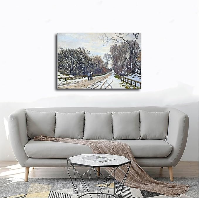 40+ Monet Famous Print Posters The Road to The Farm of Saint-Simeon by Claude Monet Impressionism Poster Print for Room Aesthetics Canvas Wall Art Print Frame 20×30inch(50×75cm)