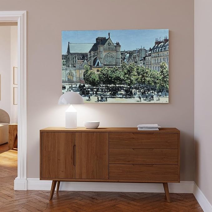 CFIOZYOS 40+ Monet Famous Print Posters St. Germain L'Auxerrois by Claude Monet Impressionism Canvas Poster Wall Art Print Bedroom Decor Office Room Kitchen Decor Gift Frame 20×30inch(50×75cm)