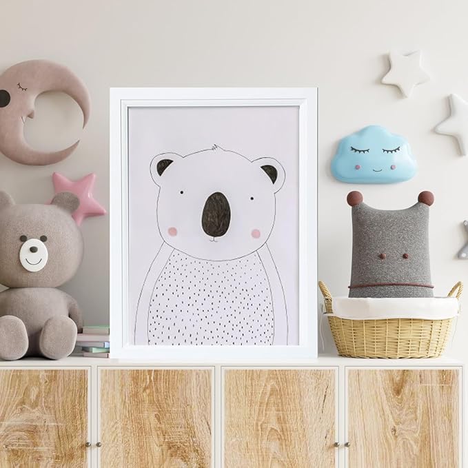 KTKDE 5x7 Picture Frame Set of 5,White Wooden frames, Vertical & Horizontal Wall Hanging for Wall or Tapletop Display,Studio Gallery Photo Frame for Photos, Posters & Art Prints