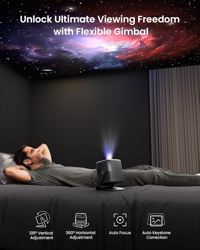 JMGO N1S Ultimate Triple Laser 4K Projector with Ceiling Mount