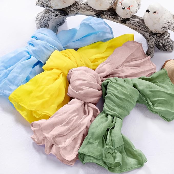 20 Pack Mixed Color Easter Cheesecloth Napkins Easter Cloth Napkins Set of 20 Boho Cotton Gauze Napkins Bulk 21x21 Inches for Weddings Bridal Baby Shower Birthday Parties Spring Decor