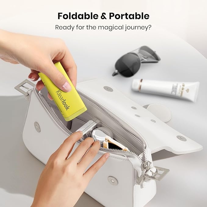 Klearlook 4 in 1 Adjustable Phone Stand - 360 Rotation Handsfree Viewing, Foldable Travel Essentials, Accessory for Flight/Home/Office - Yellow
