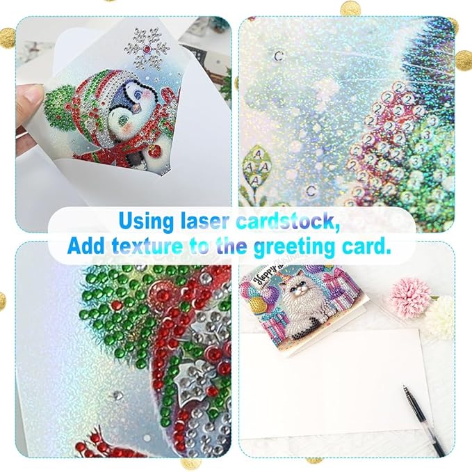6-Pack Pets Birthday Diamond Painting Greeting Card Kits, Special Shaped Diamonds Painting, DIY Handcraft for Relatives and Friends with Wishes,Unique Design Crafting for Birthday Cards
