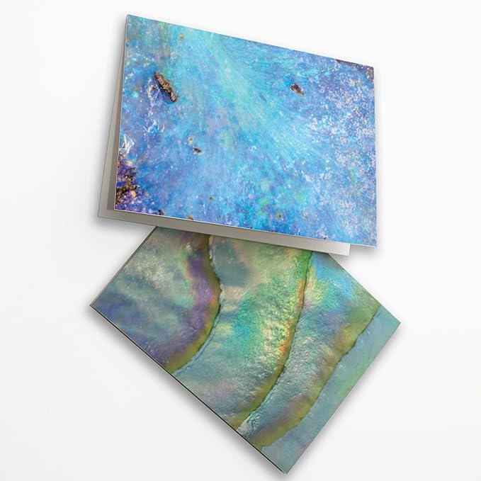 All Occasion Abstract Greeting Cards Boxed Set - 24 Blank Just Because or Thank You Cards w/White Envelopes - Marbled Agate Designs on High-Quality Card Stock by RitzyRose (Mixed Opal)