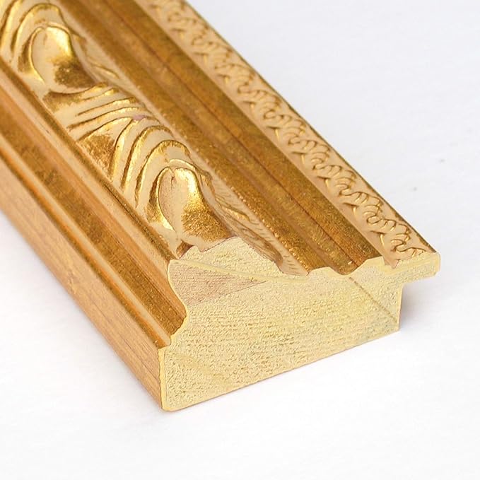 Amanti Art Gold Wall Mirror 28x22 Versailles Gold Rectangle Bathroom Mirror for Wall Decor Living Room, Medium Traditional Wood Frame, Hangs Horizonally and Vertically, Bathroom Decor, Beveled Edge
