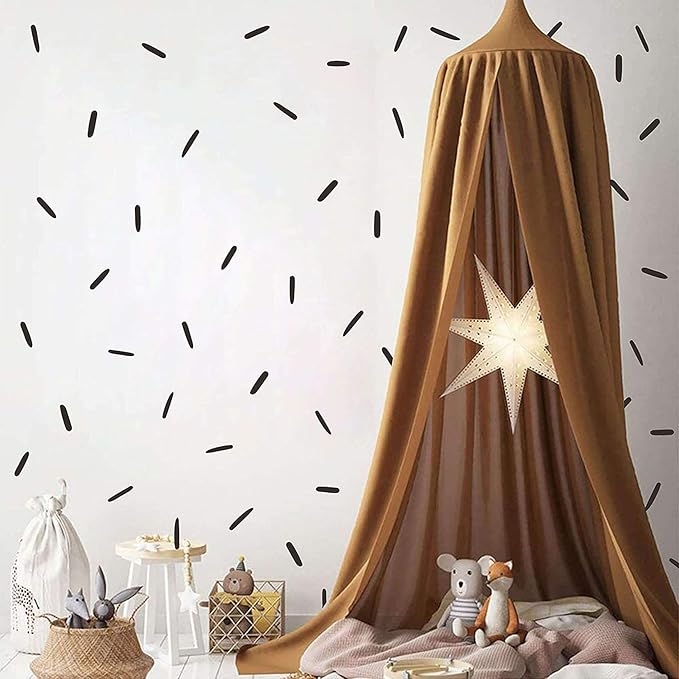 Line Wall Decals Modern Geometric Wall Stickers Black Vinyl Stickers for Wall Removable Peel and Stick Irregular Stripe Wall Murals for Nursery Kids Room Living Room Bedroom Office Terracotta Decor