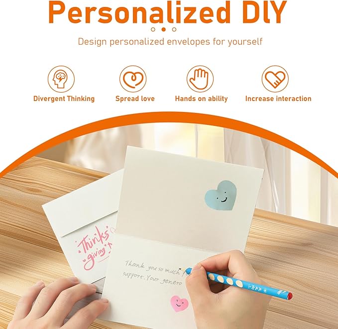 100 Packs Cream Blank Cards and Envelopes 5 x 7 Off White Heavyweight Folded Cardstock and A7 Envelopes Printable Self Seal for Wedding Invitations, Greeting Cards, Party
