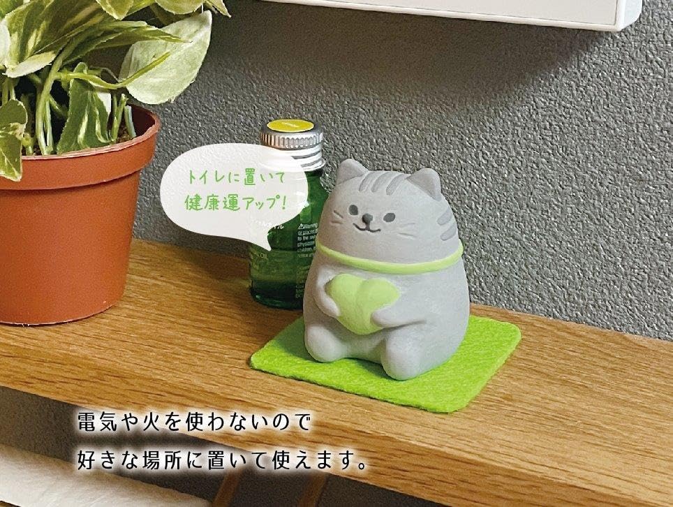 Stone Diffuser Cute Lucky Cat Passive Diffuser for Essential Oil, Non-Electric (Pink) - Image 6