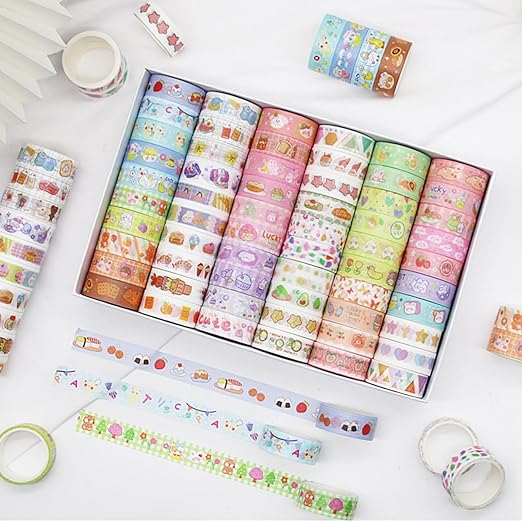 20 Rolls Cute Washi Tape Set Paper Tape Stickers Decorative Washi Tapes for DIY Crafts Handbook Materials Scrapbooking Projects