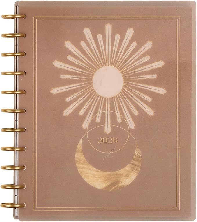 Happy Planner Disc-Bound Planner Jan.–Dec. 2026, Includes 3 Extra Months and 2 Sticker Sheets, Big Size, 8.5" x 11", Dashboard Layout, Star Lover