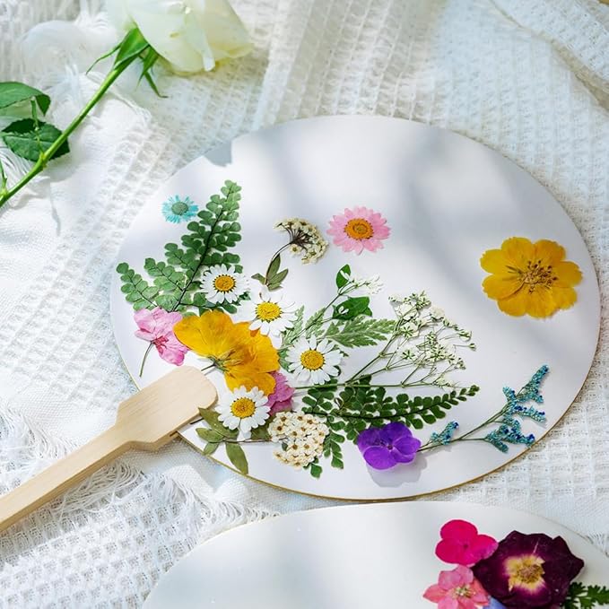 95Pcs Dried Pressed Flowers for Resin, Natural Dried Flowers Leaves, Real Herbs Kit for Scrapbooking DIY Art Crafts, Epoxy Jewelry, Candle, Soap Making, Nails Decor