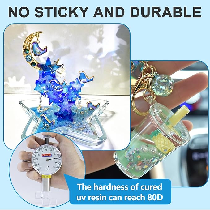 JDiction UV Resin, 1000g High Gloss Clear Solar Cure Sunlight Activated Glue Hard UV Resin Kit for Jewelry Making, Casting, Coating & DIY Crafts