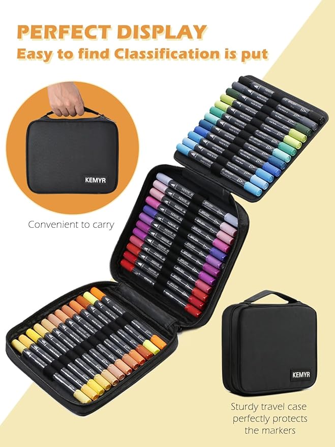 Markers for Adult Coloring Books: 36 Color Dual Tip Fine & Brush Pens - Water-Based Coloring Marker for Adults Drawing Sketching Bullet Journal Writing Lettering No bleeding