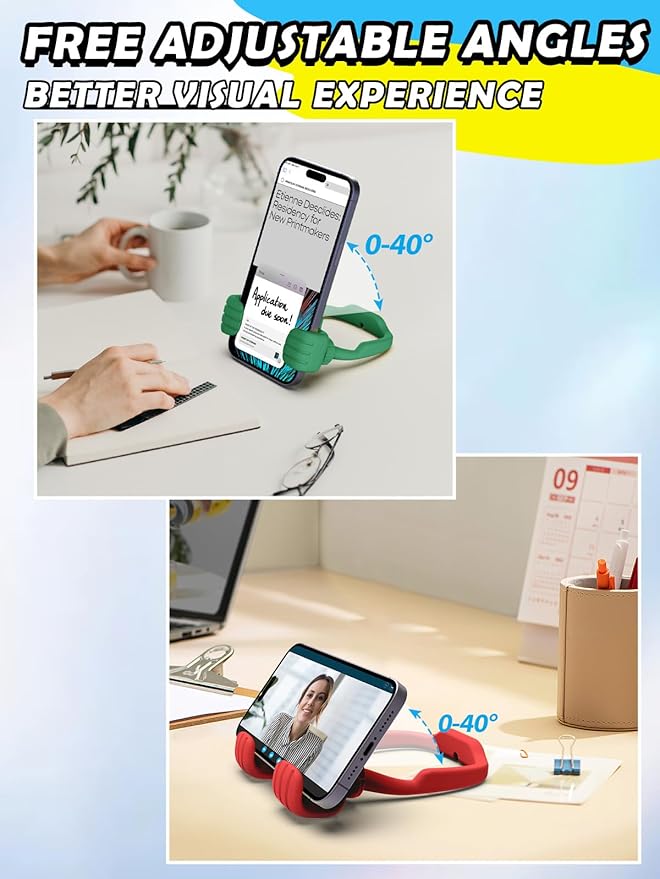 Stocking Stuffers for Teens Girls Boys Adults Cell Phone Stand: UPGRADE Adjustable Thumbs Up Lazy Phone Holder for Desk Cool Gadgets Fun Birthday Gift Ideas for Kids Teenager Women Gifts for Christmas