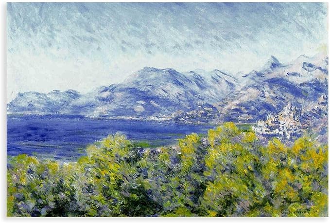 CFIOZYOS 40+ Monet Famous Print Posters View of Ventimiglia by Claude Monet Impressionism Canvas Poster Bedroom Decor Print Sports Landscape Office Room Decor Gift Unframe 20×30inch(50×75cm)
