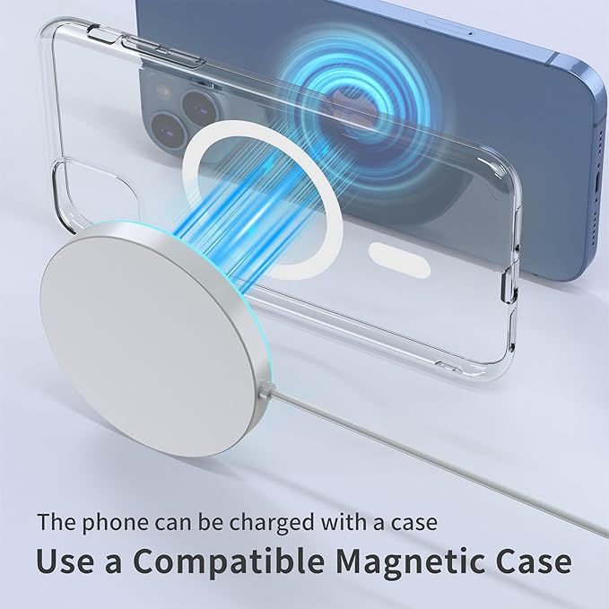 for MagSafe Charger with LED, 15W Magnetic Wireless Charging Pad for iPhone 17 16 15 14 13 12 Air Pro Max Plus mini/AirPods 2 3 Pro, Slim Portable Strong Magnet Quick Charger, Dual USB-C/A Ports-White