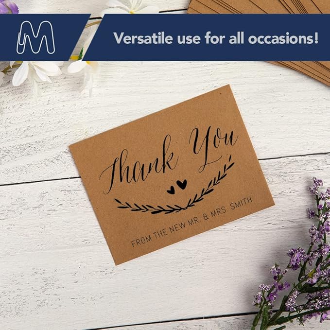 MOS A7 Kraft Envelopes 5.25 x 7.25 Inch 100 Pack — Brown Self-Seal Heavyweight Invitation Envelopes for Weddings, Greeting Cards, Thank You Cards, Photos, Business Mailings