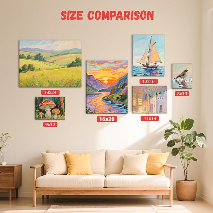 Simetufy 18x24inch 12Pcs Large Flat Canvas Boards Panels for Painting, Gesso Primed Acid-Free 100% Cotton Art Boards for Acrylics Oil Watercolor Tempera Paints