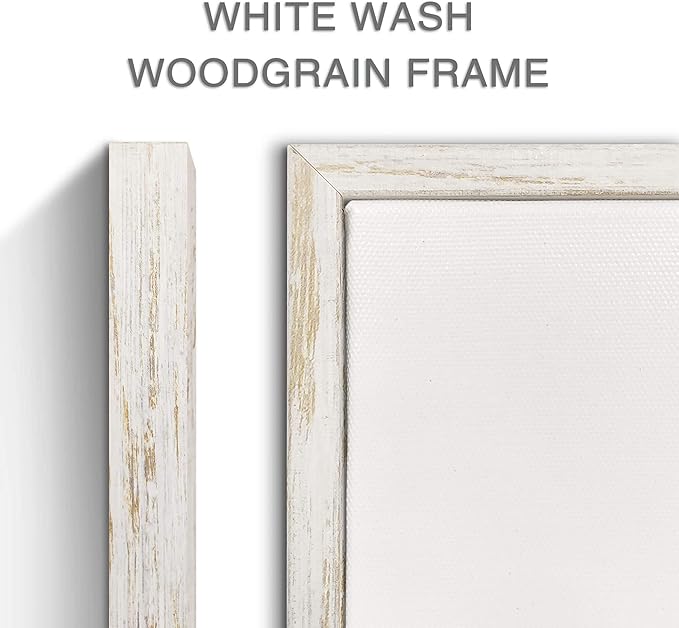 Abstract Flower Wall Art Framed: Dogwood Painting Hand Painted Artwork on Canvas with White Wood Grain Frame (48''W x 24''H,Multi-Sized)