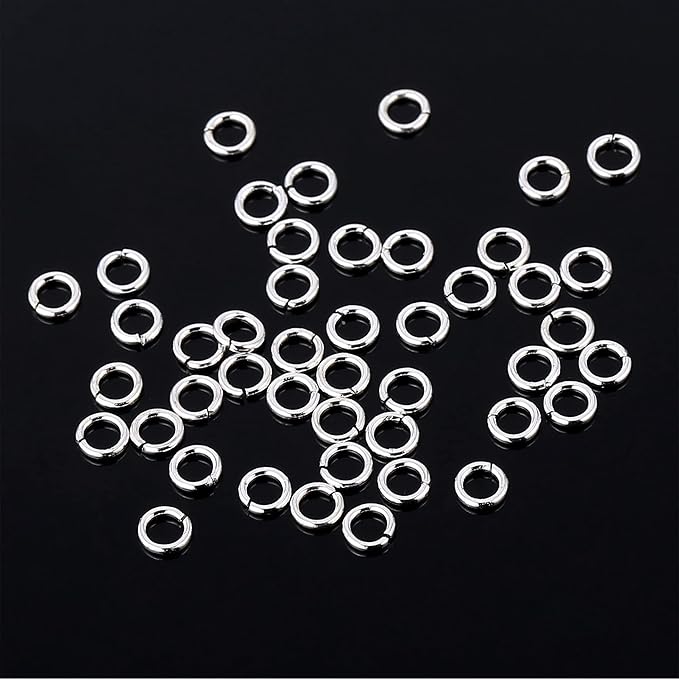 4mm Sterling Silver Jump Rings for Jewelry Making 925 Sterling Silver Open Jump Rings for DIY（100 PCS）