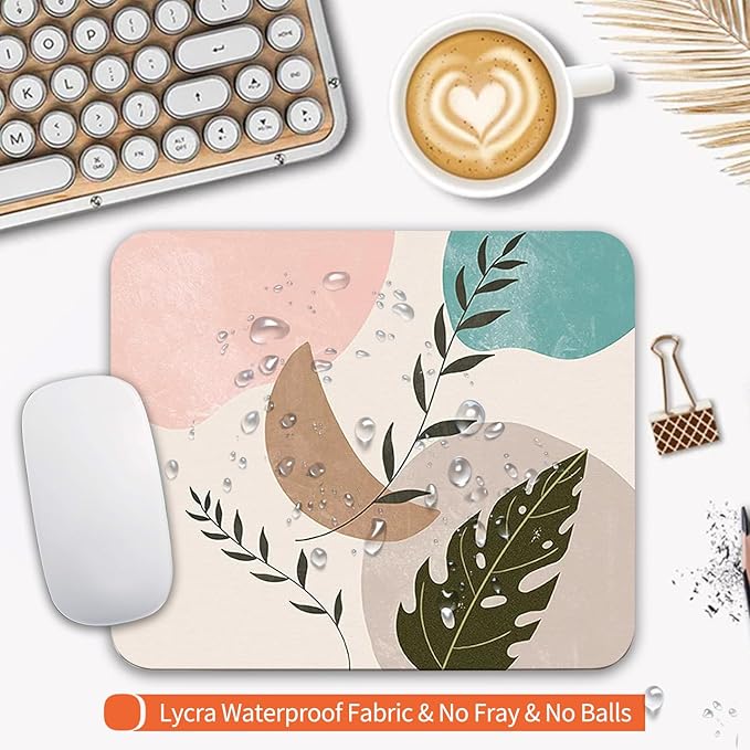 Square Mouse Pad Abstract Art, Personalized Premium-Textured Custom Mouse Mat Design, Washable Mousepad Cloth, Non-Slip Rubber Base Computer Mouse Pads for Wireless Mouse