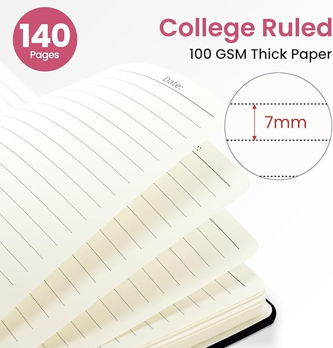 Lined Spiral Journal for Women, A5 Hardcover Cute Notebook for Work & Note Taking, Aesthetic Pretty Journal for Writing, 140 Pages, 6"x8", Crimson Floral