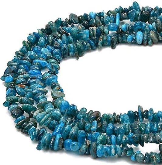 Gemstone Chips Natural Blue Apatite 3-5mm Healing Crystals Waist Bracelets Necklace Kit Irregular Stone DIY Crafts Design Jewelry Making Approxi 32 inch