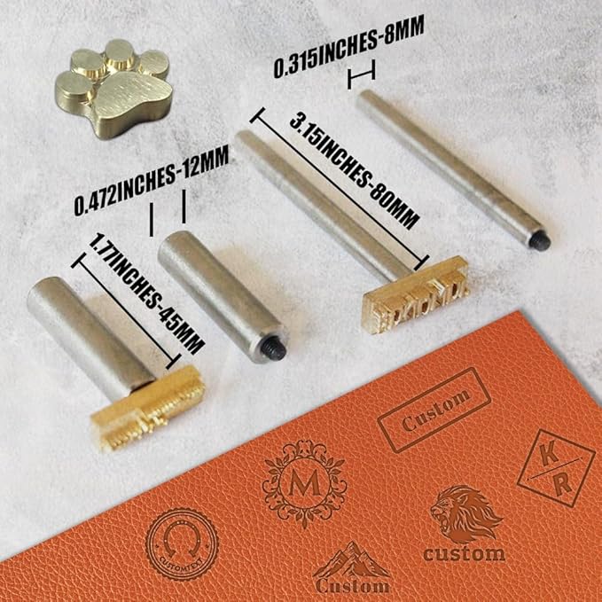 Custom Leather Stamp Personalized Embossing with Text Image Logo Crafting Tool Gift for Leather Craftsman