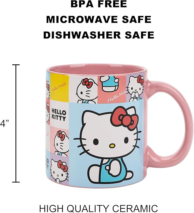 Bioworld Hello Kitty 16 Oz Pink Ceramic Mug