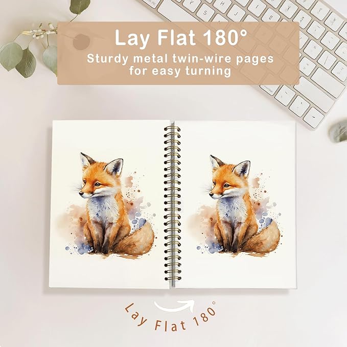Fox Spiral Notebook Journals,Fox Gifts,Cute Notebooks for Women Girls Teachers,Fox Gifts for Women, Men, Lovers,College Ruled Hardcover Spiral Notebook Journal for Work Notes Journaling 5.5x8.3