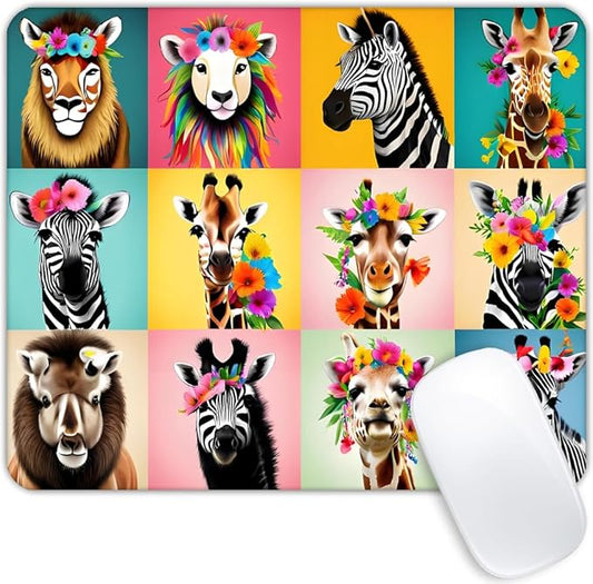 Square Mouse Pad Animal(2),Gaming Mouse Pads for Desk,Soft Computer Waterproof Non-Slip Mouse Mat